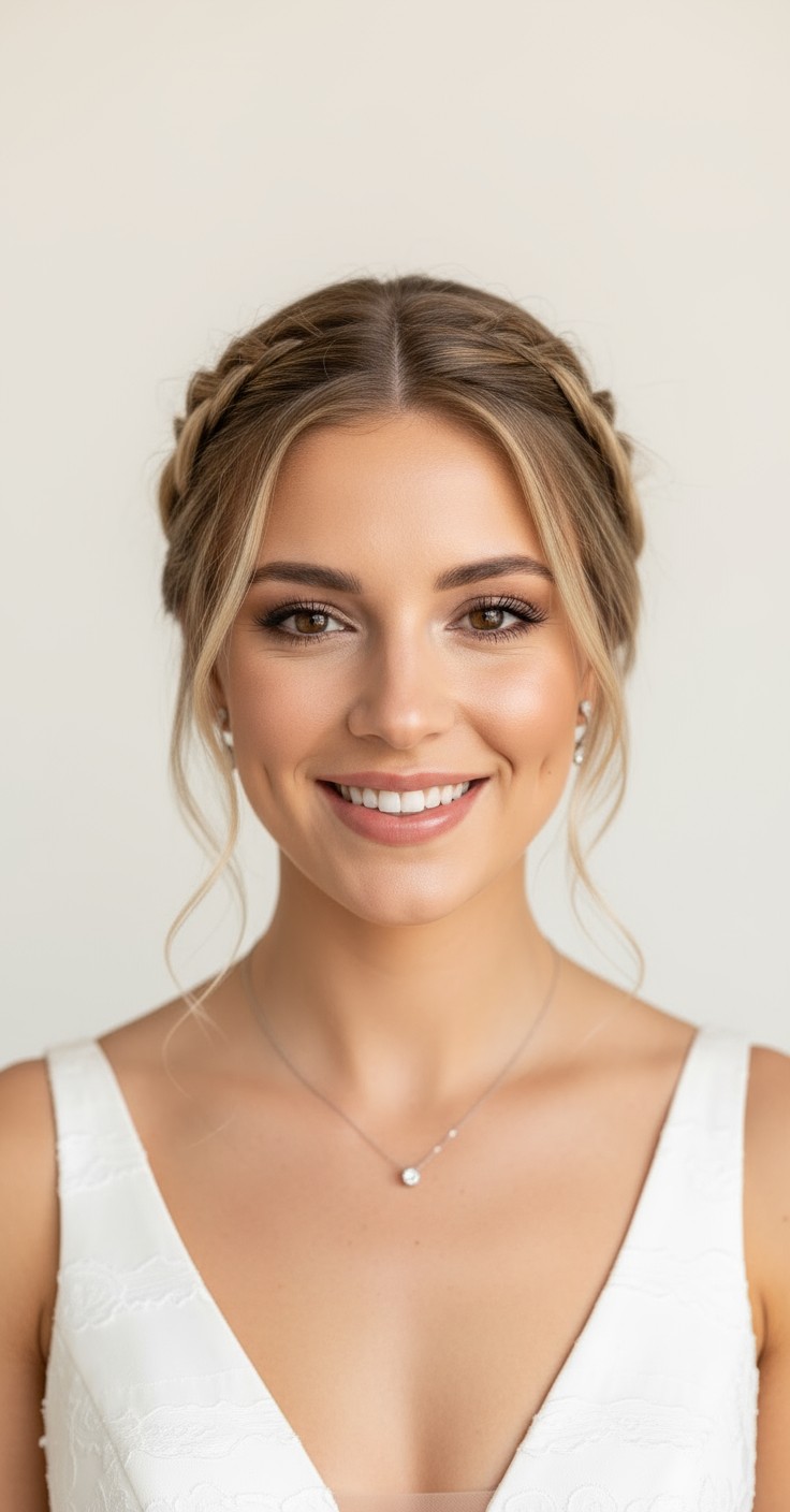 After French Braid Wedding Updo